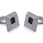 Palmira Chrome Black Diamonte Cufflink