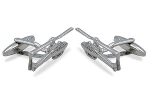 Volare Helicopter Chrome Cufflink