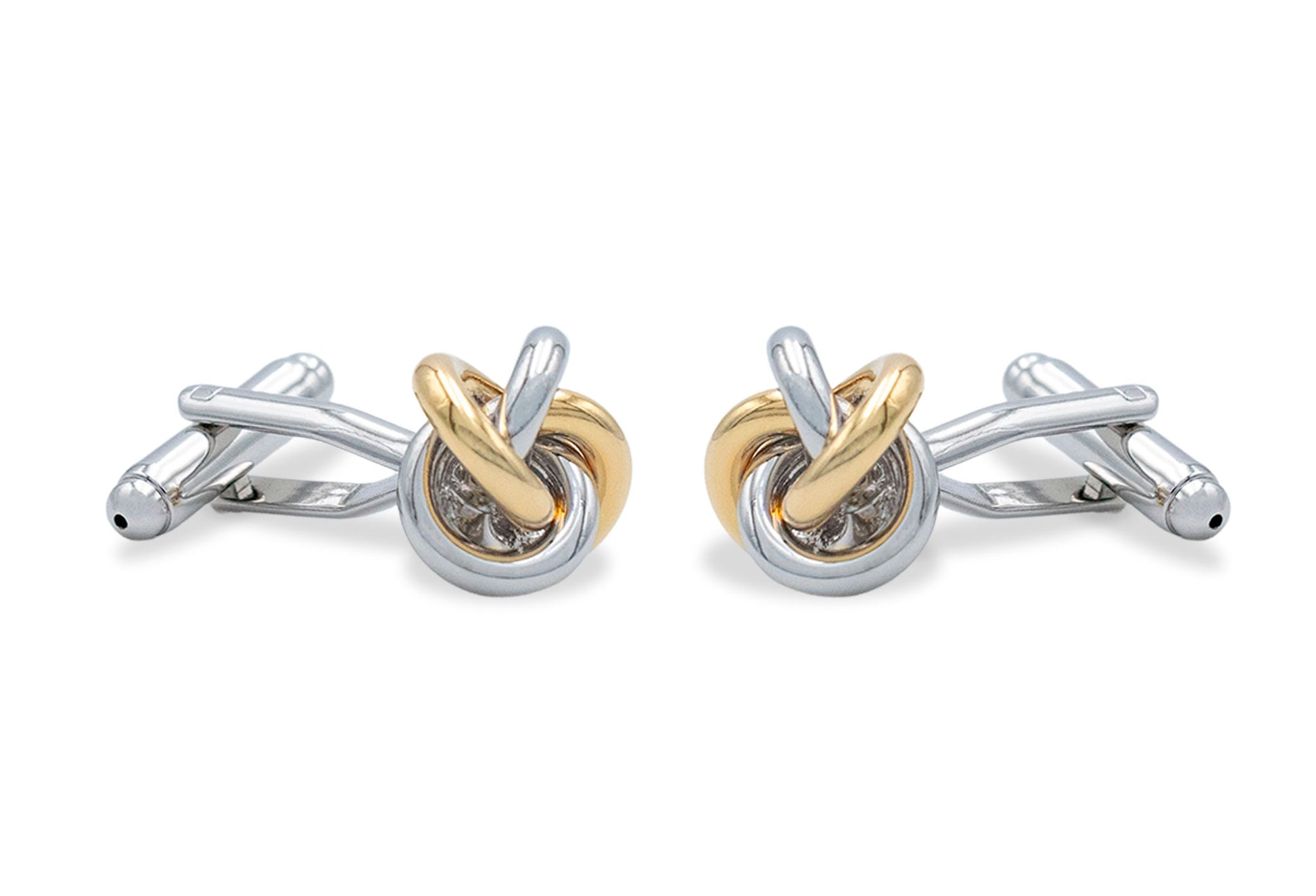 Ojeda Single Chrome-Gold Knot Cufflinks