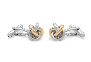 Ojeda Single Chrome-Gold Knot Cufflinks