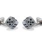 Dados Black Diamonte Chrome Cufflinks