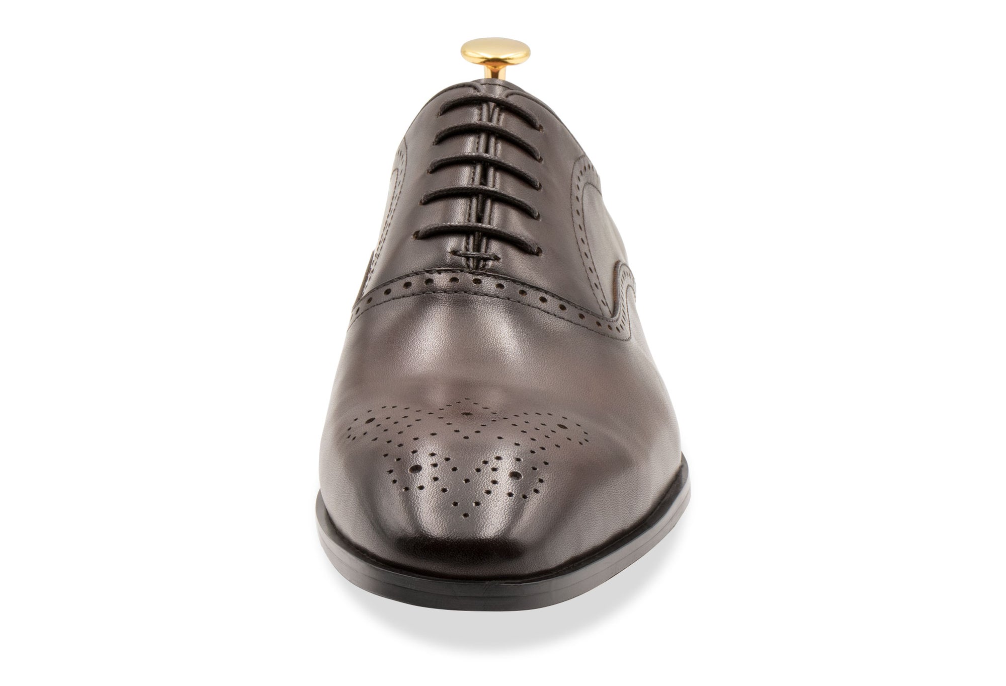 Mendoza Medallion Walnut Oxford Leather Shoes