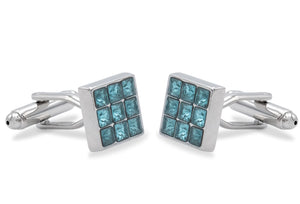 Isla Turqoise Diamonte Cufflink