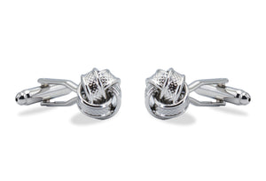 Ojeda Chrome Pebbled Knot Cufflinks