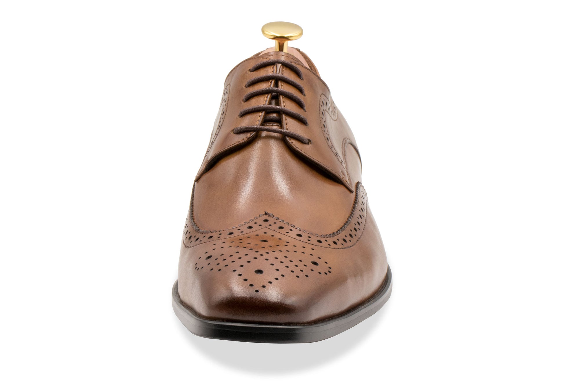 Caseros Wingtip Chestnut Derby Leather Shoes