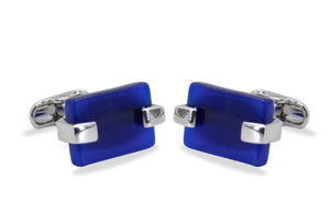 Araure Chrome Blue Acrylic Cufflink