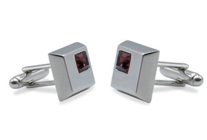 Palmira Chrome Magenta Diamonte Cufflink