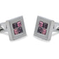 Isla Magenta Diamonte Cufflink
