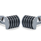 Caribe Chrome Black Ribbed Cufflink