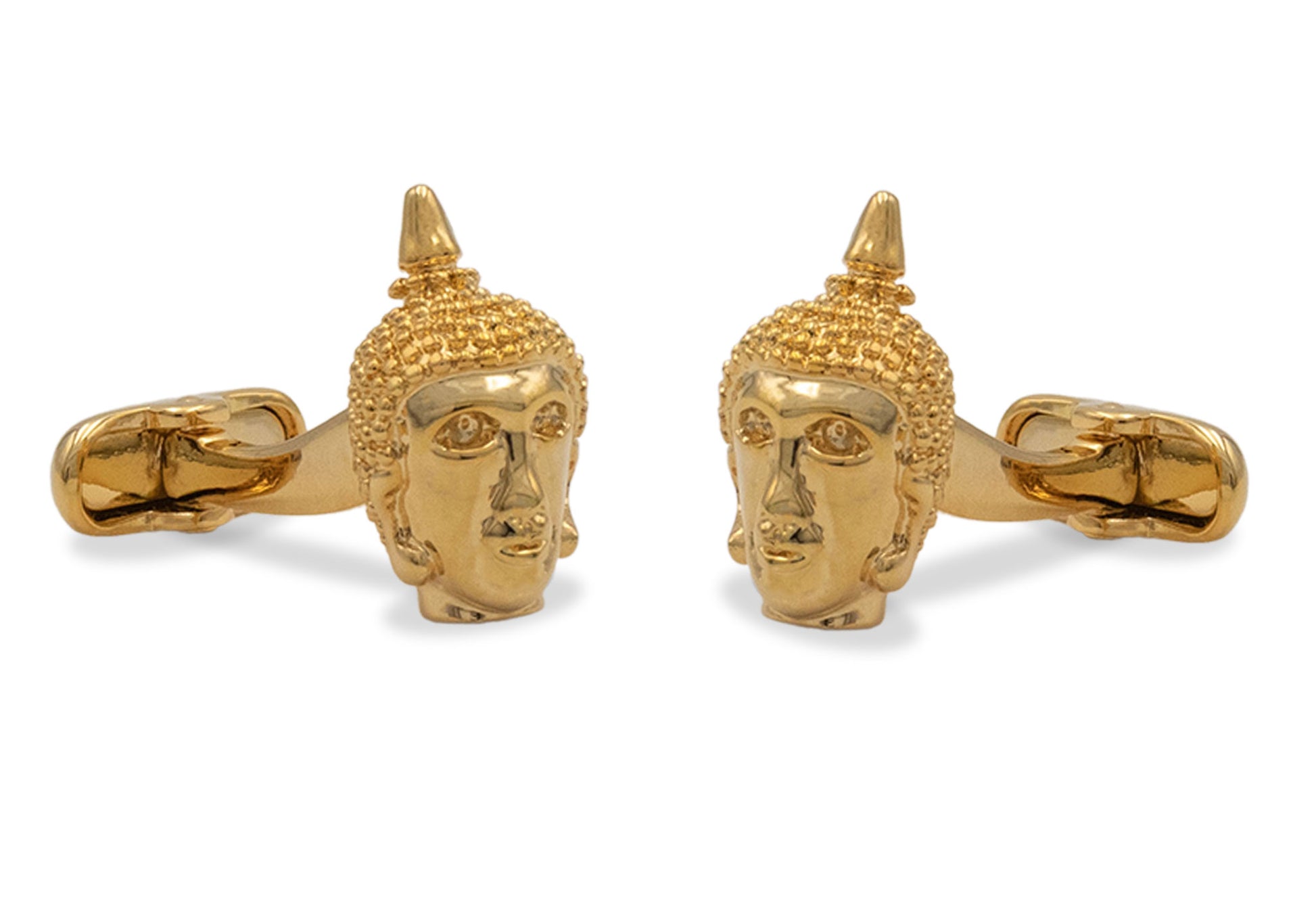 Buddha Gold Textured Chrome Cufflink