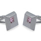 Palmira Chrome Baby Pink Diamonte Cufflink