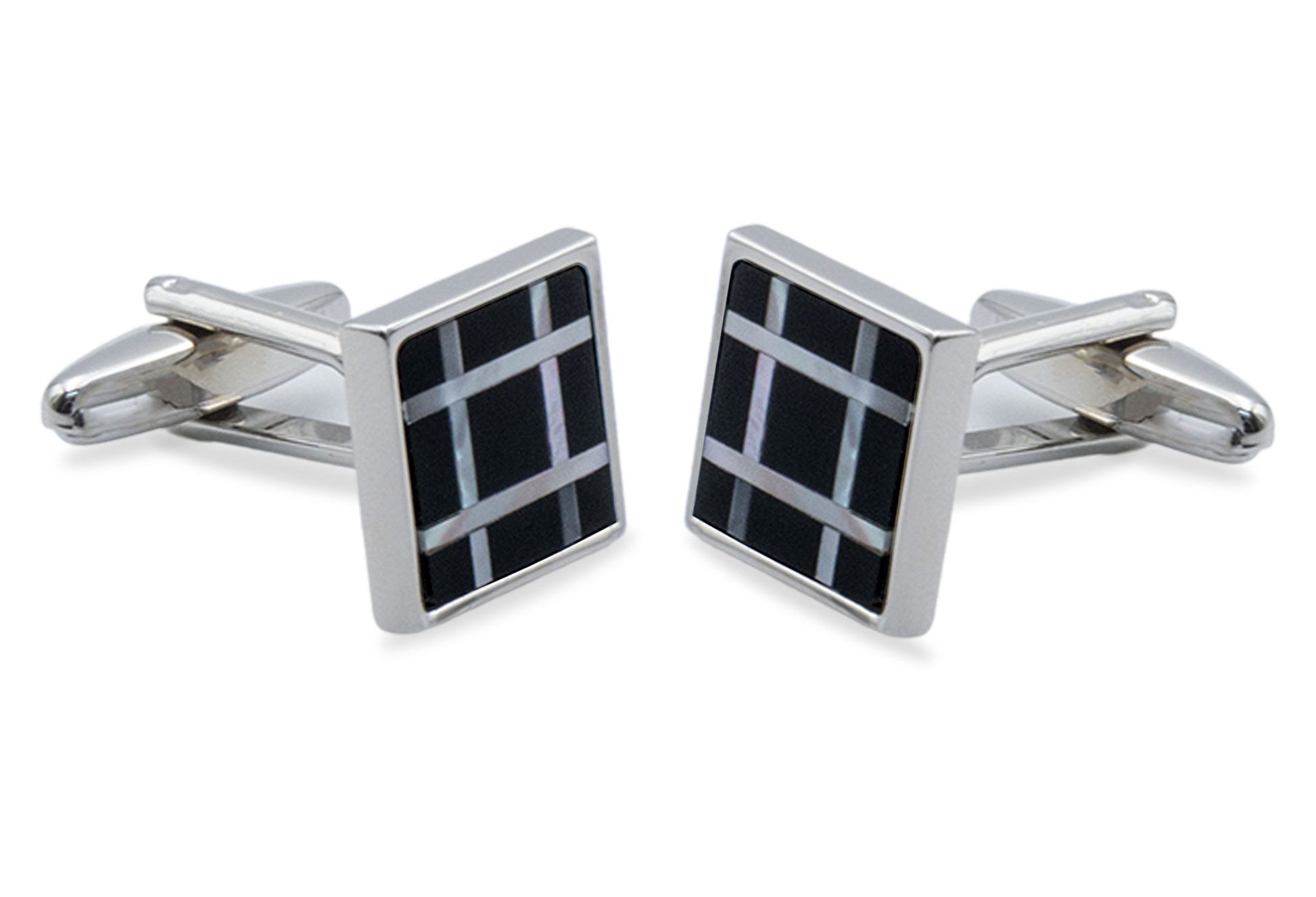 Aragua Chrome Check Cufflink