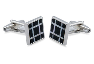Aragua Chrome Check Cufflink
