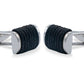 Caribe Black Ribbed Cufflink