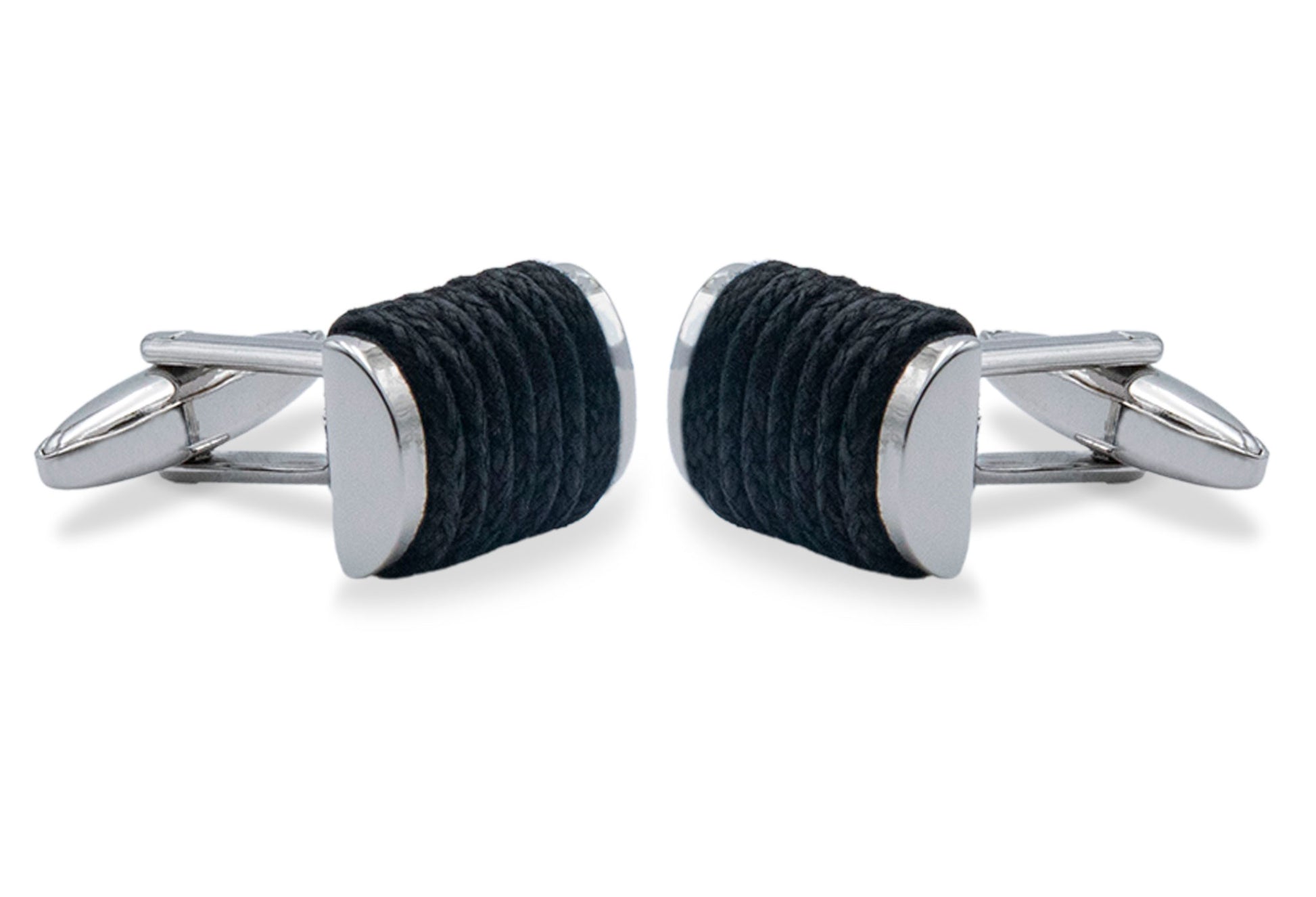 Caribe Black Ribbed Cufflink