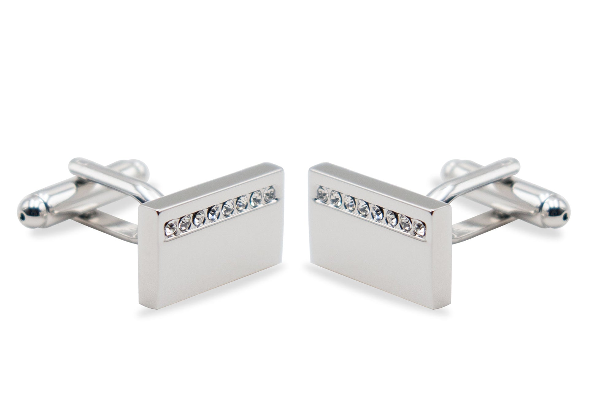 Guarenas Chrome Diamonte Cufflinks
