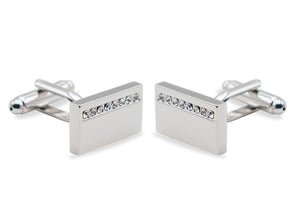 Guarenas Chrome Diamonte Cufflinks