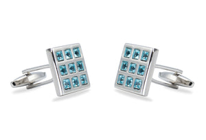 Isla II Blue Diamonte Cufflinks