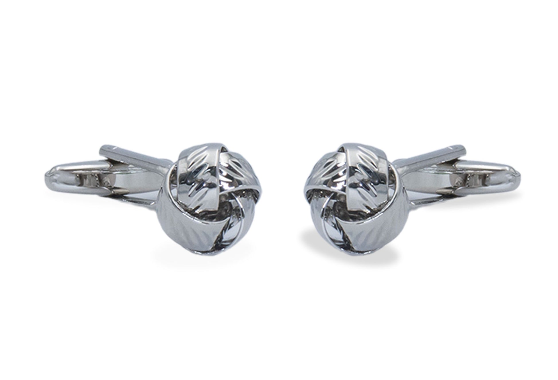 Ojeda Chrome Rib Knot Cufflinks