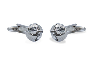 Ojeda Chrome Rib Knot Cufflinks