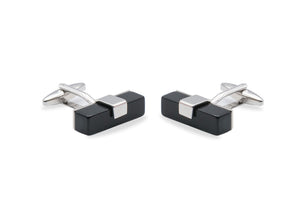 Araure II Chrome Black Acrylic Cufflink