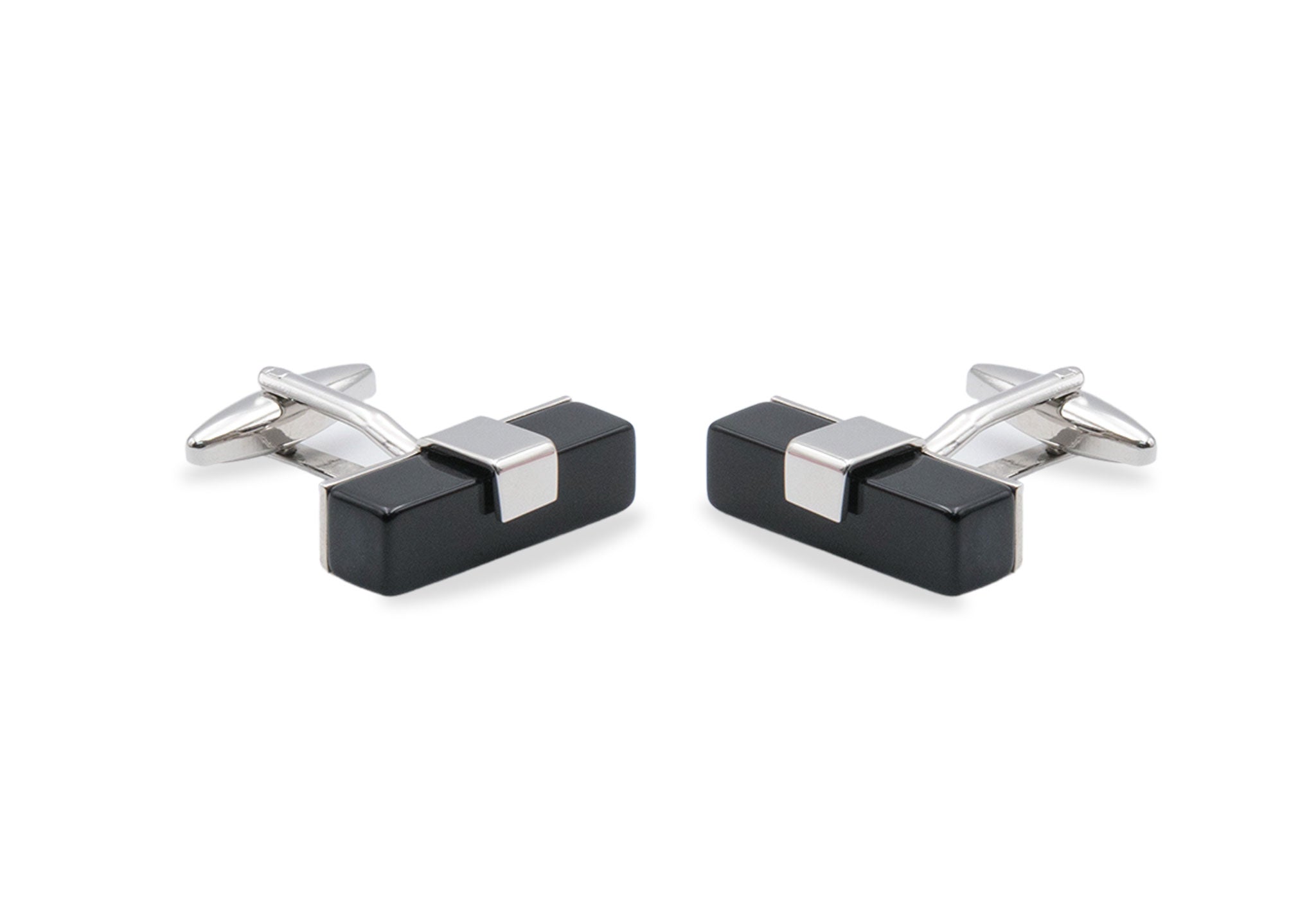 Araure II Chrome Black Acrylic Cufflink