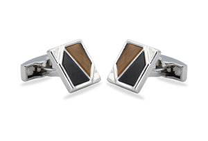 Lara Chrome Geometric Cufflink