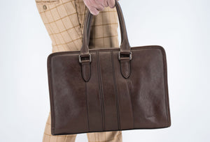 Envigado Walnut Leather Compact Messenger Bag