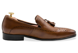 Pergamino Chestnut Tassle Loafers