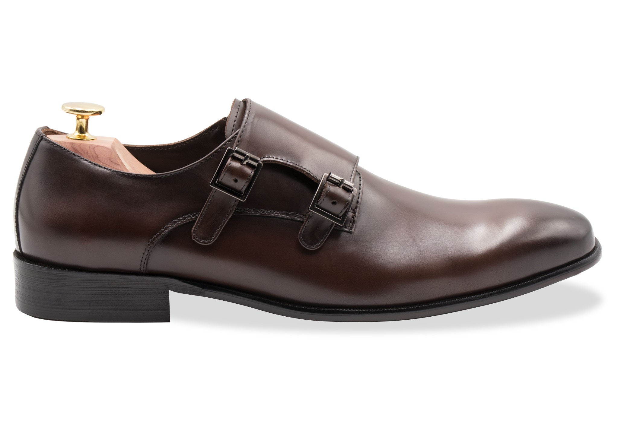 Gallegos Walnut Double Monk Leather Shoes