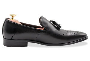 Pergamino Black Tassle Loafers