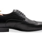Caseros Wingtip Black Derby Leather Shoes