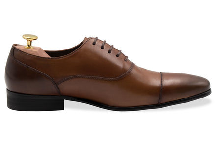 Calafate Straight Cap Chestnut Oxford Leather Shoes