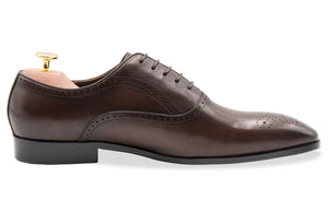 Mendoza Medallion Walnut Oxford Leather Shoes