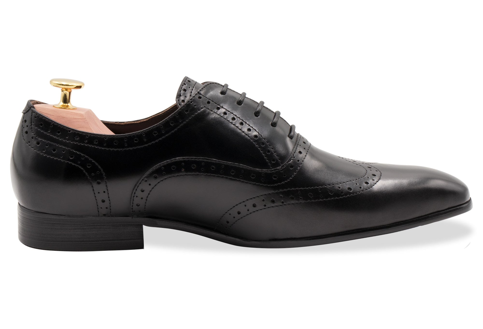 Rosario Wingtip Black Oxford Leather Shoes