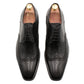 Caseros Wingtip Black Derby Leather Shoes