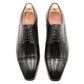 Olivos Medallion Black Derby Leather Shoes